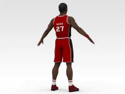 Basketball Player Red Player 02 3D model