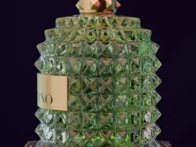 Valentino perfime light green 3D model product for Advertising 3D model