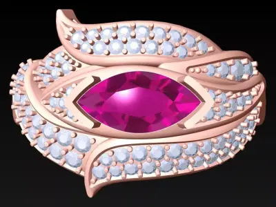 Diamond Ring - Womens Rings - GN229 3D print model