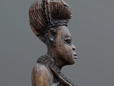 Queen Iden - Ebony Wood Low-poly 3D model