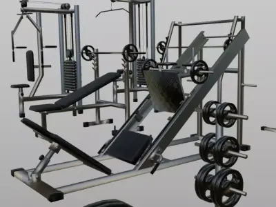 gym equipments 3D model