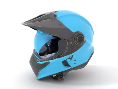 Azure Racing Helmet model pack Low-poly 3D model