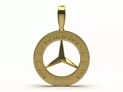 Mercedes-Benz Gold STL Pendant Model gp0472 3D print model