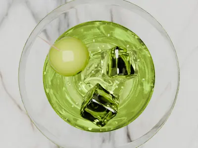 Martini glass cocktaile 3D model for 3D visualization 3D model
