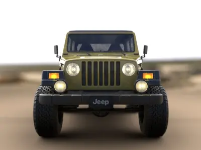 Jeep Wrangler TJ Custom Design Jeep Islander theme Low-poly 3D model