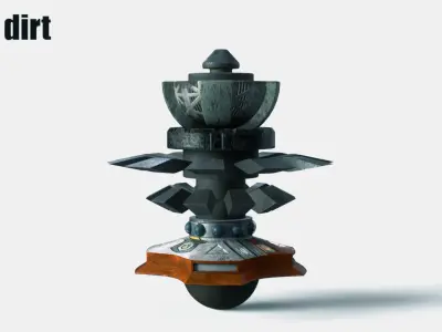 Sci fi Mechanical robot Machine Low-poly 3D model