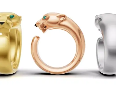 Panther Ring Medium 15mm-20mm 3D print model