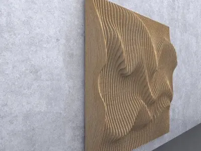 Parametric Wavy Wooden Panels with Grasshopper 3D model