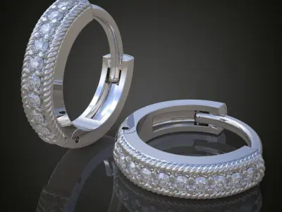 Exclusive Earrings model 3D printable model 0117-9ol 3D print model