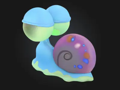 Snail in Helmets  A Whimsical Twist on Slow and Steady 3D model