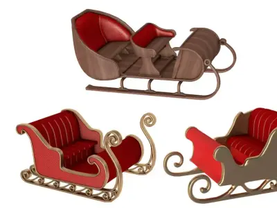 Christmas Santa sleigh collection 3D model