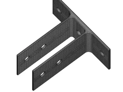 Plastic Double Ear Bracket 3D model