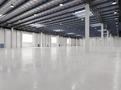 Airplane Hangar Interior 17 Low-poly 3D model