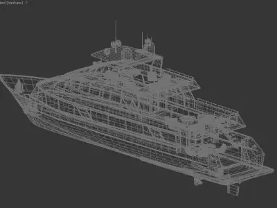 Sea Axis Luxury Motor Yacht White with Teak Decks 3D model 3D model