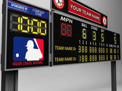Baseball scoreboard small 3D model