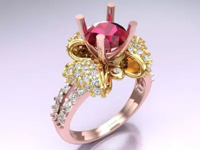 Diamond Ring - Womens Rings - N442851 3D print model