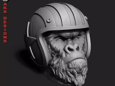 Biker gorilla 1 Penstand cum flowerpot 3D print model