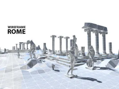 WIREFRAME - ROME Low-poly 3D model