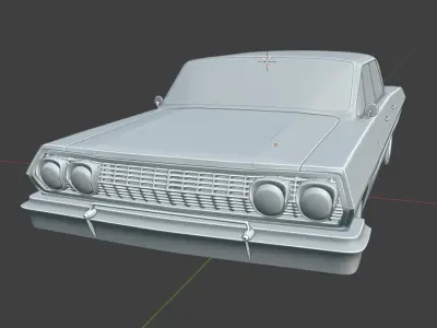 Chevrolet Impala 1963 Convertible 4-Door Close top 3D print model