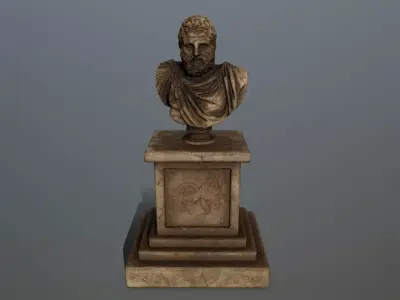 hercules bust Low-poly 3D model