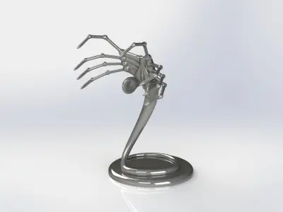 Alien Facehugger car hood figure with custom logo 3D print model
