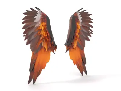 Majestic Orange Wings model pack Low-poly 3D model