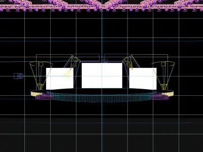Event and Conference Stage With Led Screens 3D model