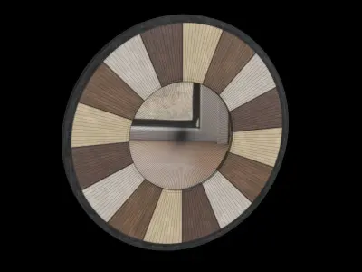 Rustic Wooden Wall Mirror 3D model
