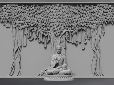 Buddha Abhaya Mudra Low-poly 3D model