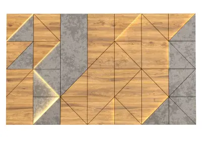 Wall Panel Wood 02 3D model