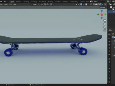 Skateboard model Low-poly 3D model
