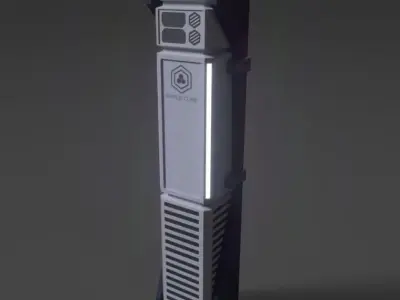 SciFi Pillar Low-poly 3D model