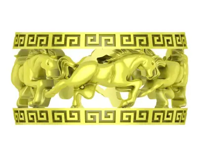 Luxury Dragon Band Ring with Greek Key Pattern 4097 3D print model