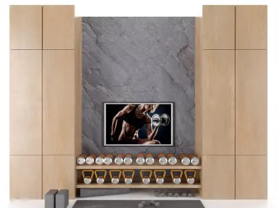 Home Gym Yoga Fitness Decoration Set 58   3D model