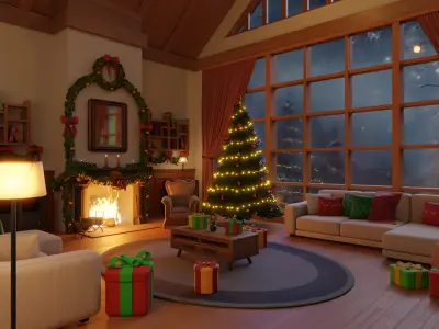 Christmas Decoration Warm Scene Bundle Pack 3D model