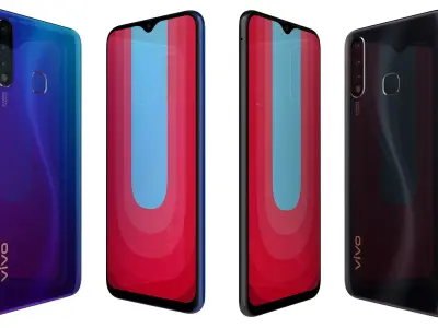 Vivo u 20 Blaze Blue And Racing Black High Poly 3D model