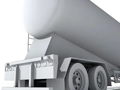 Detailed no texture Tanker Trailer 12 3D model