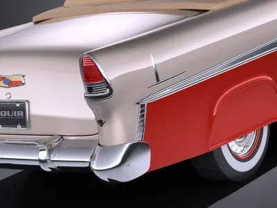 Chevrolet Bel Air 1955 Convertible VRAY 3D model