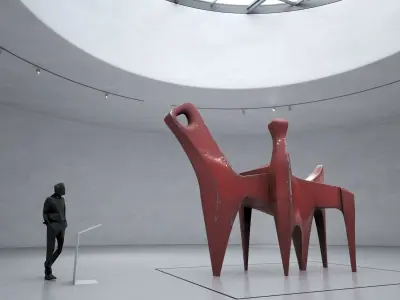 Modern Abstract Metal Sculpture Low-poly 3D model