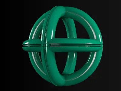 Spherical Rings Low-poly 3D model