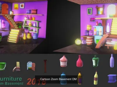 Cartoon Room Lowpolys  3D Model Collection