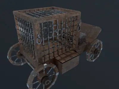 horse carriage Low-poly 3D model