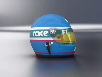 Classic F1 Helmet 3D model