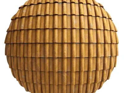 Roof Tile Materials 1- By 3 color Pbr By Sbsar 4k 3D model