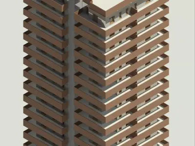  residential apartment building 3D model