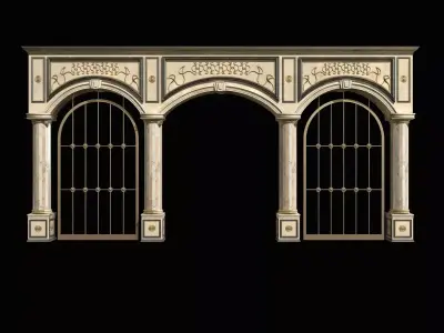 Colonnade with latticework 3D model