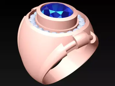Oval Stone Ring - Diamond Ring - N4165 Free 3D print model