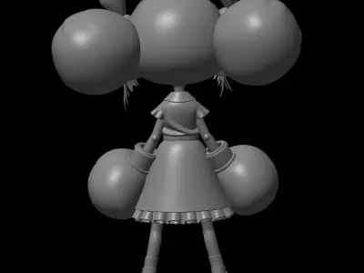 chibi boxer girl design 3D print model