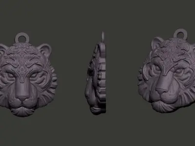 Tiger Pendant 3D printable  3D print model