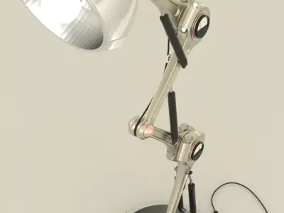 Industrial adjustable desk lamp 3D model